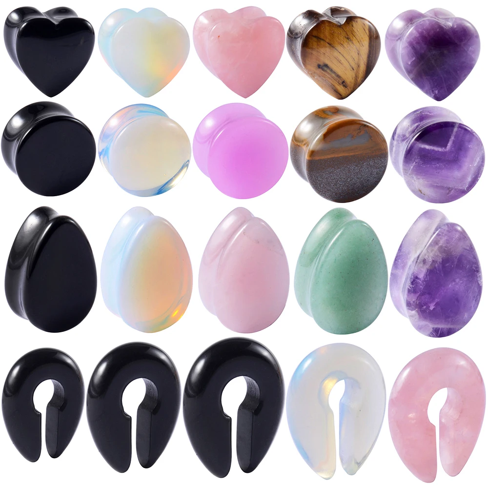 Piercing Jewelry,Body Piercing Jewelry,Body Jewelry,Ear Piercing Jewelry,Body Piercing Earrings,2pcs Stone Ear Gauges Ear Weight Expanders Plug,Flesh Tunnel Stretcher Earrings Lobe,Women Men