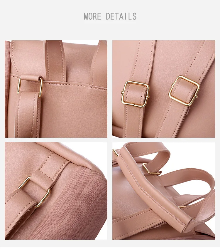 Brown Black Women Backpack Soft Leather School Bag For Teen Girls Casual Travel Bagpack 2019 New Fashion Female Luxury Backpacks (19)