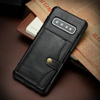 

Classic Leather Case For Samsung Galaxy S10 Plus Lite Card Holder TPU+PU Back Cover Galaxy Flip Protective Wallet Cover Case