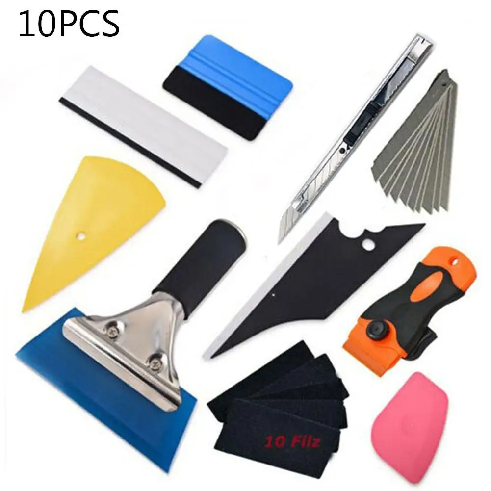 10PCS Car Window Film Tint Tool Kit Wrap Tools With Scraper Squeegee