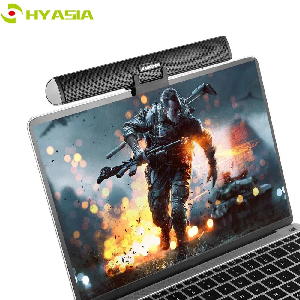 HYASIA USB портативный динамик для ноутбука с проводом стерео аудио саундбар мини s PC