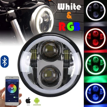 

5-3/4 5.75 inch LED Headlight for Dyna Street Bob Super Wide Glide Low Rider Night Rod Train Softail Deuce Custom Sportster Iron