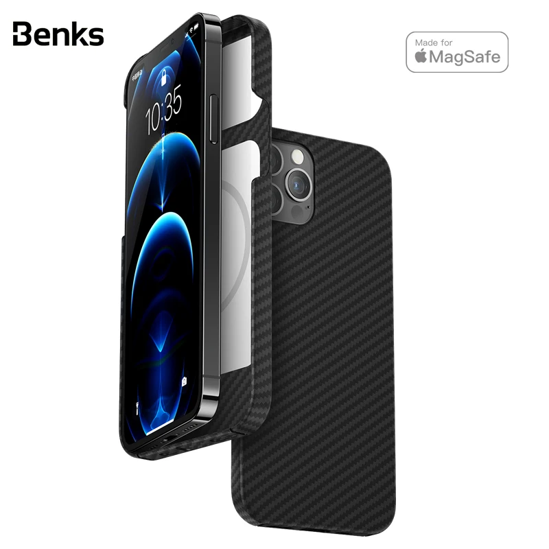 Benks New Kevlar Carbon Fiber Mobile Phone Case Magsafe For Iphone12 Mini Pro Max Magnetic Ultra-Thin High-End Protective Cover