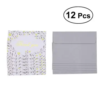 

12PCS Gilding Fodable Thank You Card Set Greeting Card Set including 6 Envelopes 6 Cards - Medium Yellow Flowers