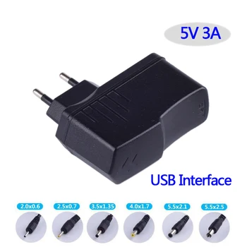 

EU US Plug 5V 3A Power Adapter AC 5V3A Charger Switching Power Supply Universal USB Interface DC Micro USB Type-c and 5.5*2.5mm