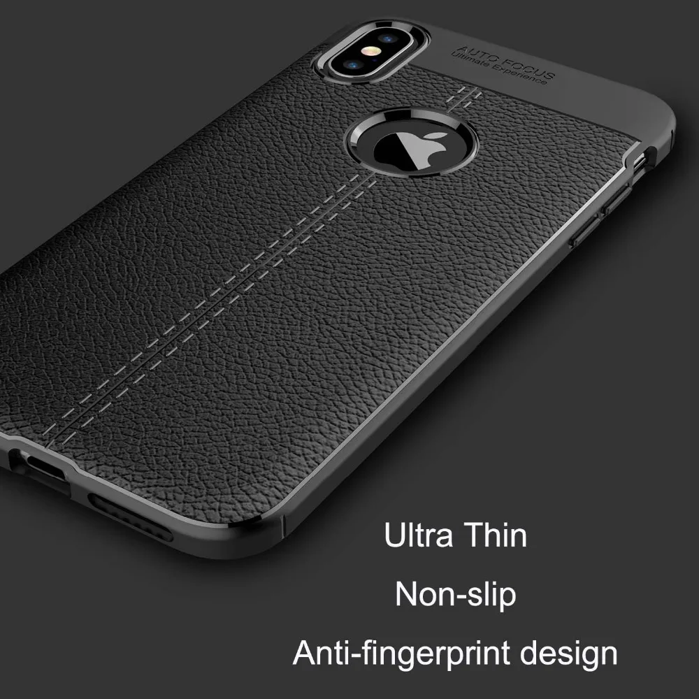 Чехол с автофокусом для iPhone X XR, деловые кожаные Силиконовые мягкие чехлы из ТПУ для iPhone XS MAX 7 8 Plus, Комфортные чехлы