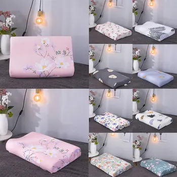 

Floral Printed Pillow Cases Soft Memory Foam Space Decrative Pillowcases Neck Memory Pillow Cover Latex Cushion Cover 40*60cm