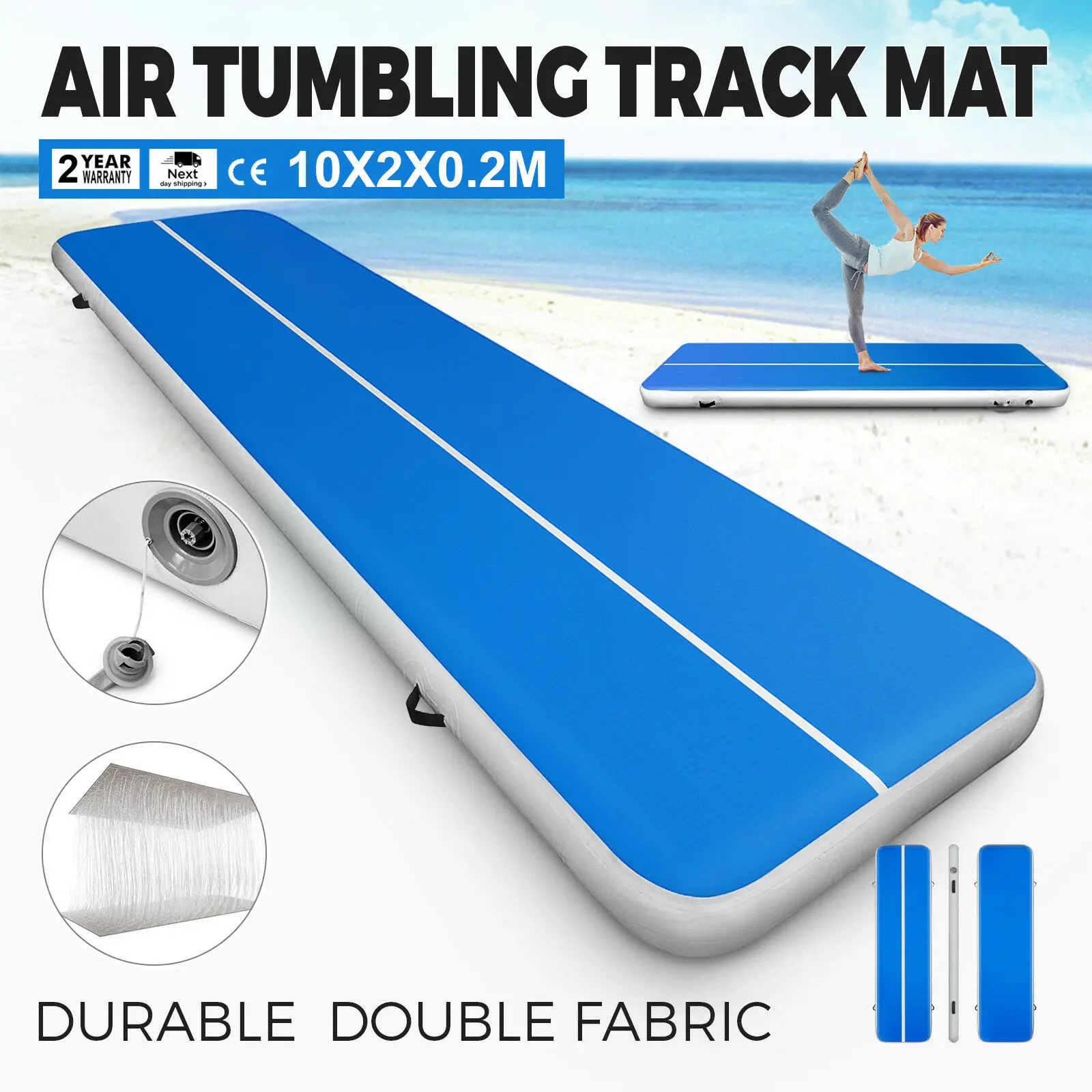 

Inflatable Air Track GYM Goods Gymnastics Tumbling 2x10M Home Floor Mat