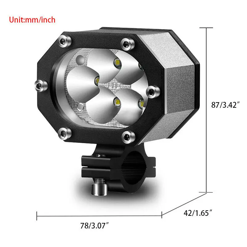 Фара для мотоцикла, противотуманная фара, светодиодный рабочий луч 12 V-60 V 96W ATV, супер яркие лампы для езды, запасные части для ламп