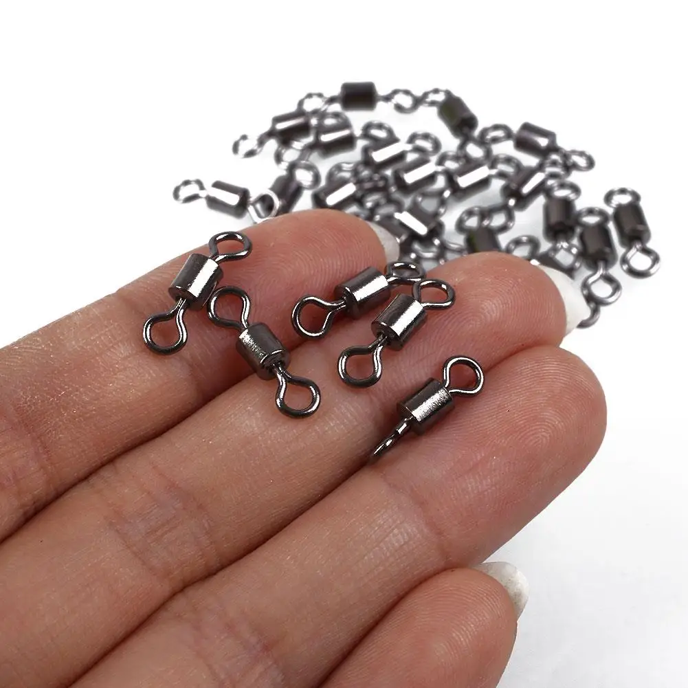 

Fishing Tool Ring Connector Fishing Barrel Bearing Swivel 100pcs Fishing Connector Solid Heavy Duty Fish Gadget Ball