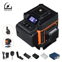 Лазерный уровень ZEAST 3D 12 линия 360 ° самонивелирующийся горизонтальный и вертикальный крест светодиодный дисплей зеленый свет водонепроницаемый лазерный уровень