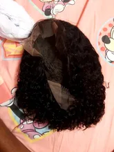 Mishell Rizado corto Bob-pelucas de cabello humano con encaje Frontal 13x4, prearrancado, para mujeres negras, peluca Virgin con ondas de agua profunda