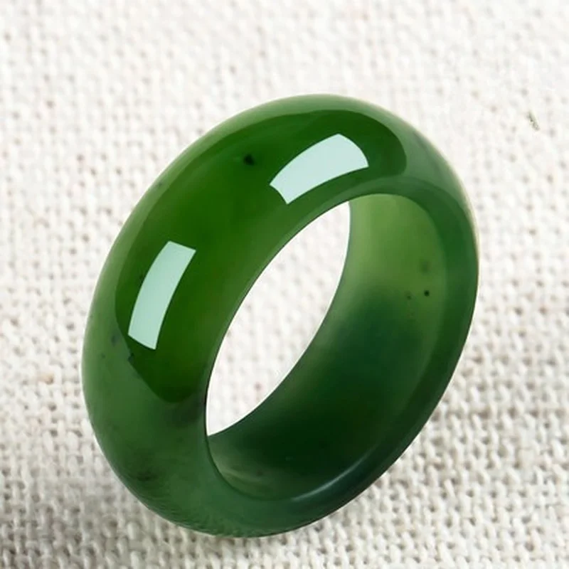 Кольцо из яшмы натурального шпината зеленое кольцо китайского жадеита
