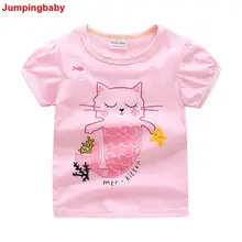 Футболка для девочек детская одежда; Футболка Camiseta vetement enfant fille; топы для девочек с принтом животных; Детская Футболка roupas infantis menina