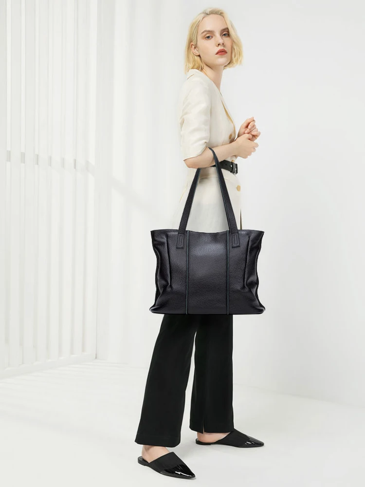 GIONAR RFID дизайнерская ручная винтажная мягкая коровья кожа сумка для женщин Премиум Черные кошельки и сумки необработанные края