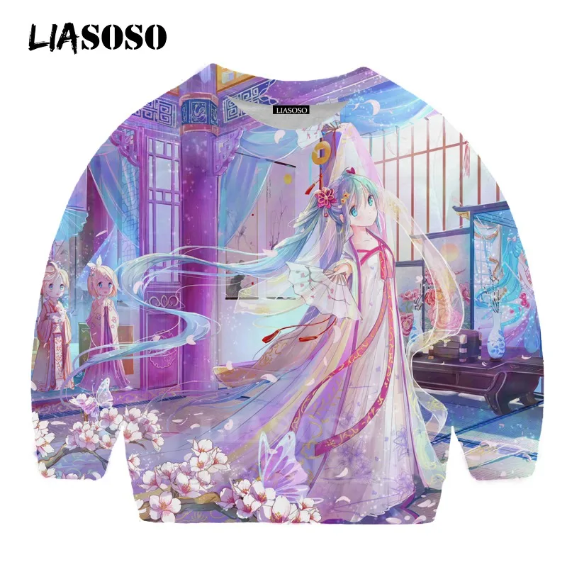 7 LIASOSO детей толстовки 3D принт аниме девочка Hatsune Толстовка Miku в уличном стиле для детей в стиле хип-хоп для мальчиков и девочек; Верхняя детская одежда свитер для подростков B174-3 - Цвет: 7