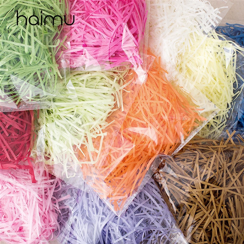 20g Packing Colorful Shredded Paper Gift Box Filler Lafite Shredded Paper Silk Decoration Gift