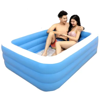 

Family rectangular square swimming Pool Set Pipe Rack Pond Garden ground filter summer play pool Inflatable Kids Paddling Pools