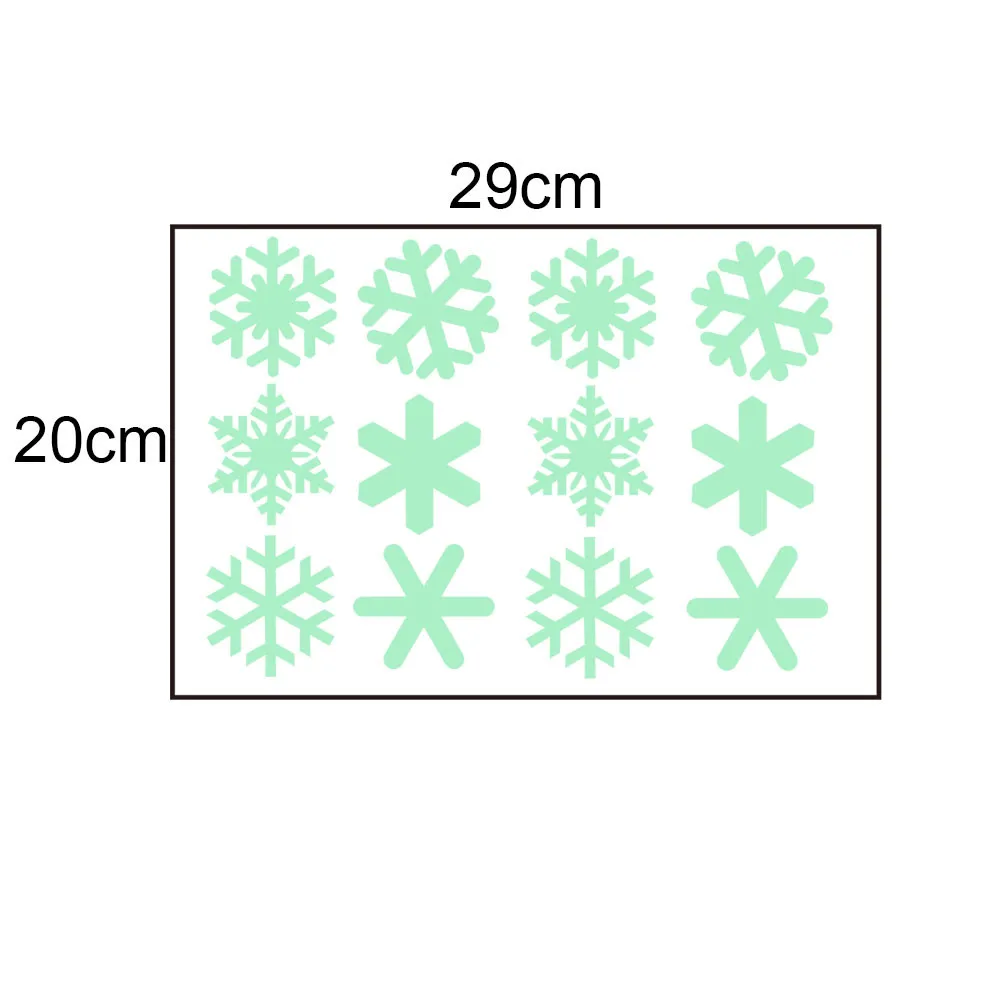 Счастливого Рождества наклейка светится в темноте звезды Водонепроницаемый Снежинка Рождественский принт светящаяся Наклейка на стену на окно автоколлант Фреска