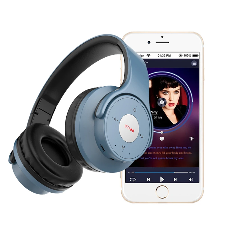 Игровая гарнитура Mh123 беспроводная Подключаемая с картой Bluetooth шейным ободом