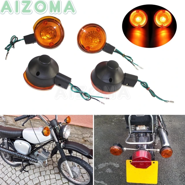 1 Set Front & Rear Motorcycle Turn Signals Blinker Lamp Amber Flash Lights  For Simson S50 S51 S70 Turn Indicators Flashing Light - AliExpress