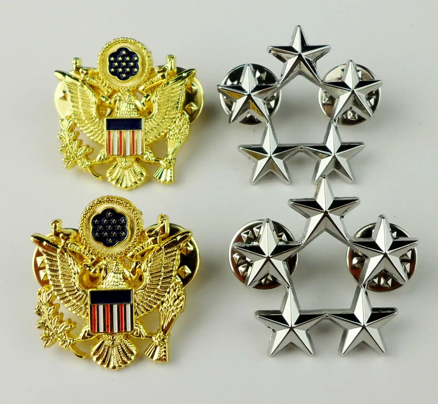 Pair Us Army General Officer Rank Badge Shoulder Eagle Badge Uniform Pin