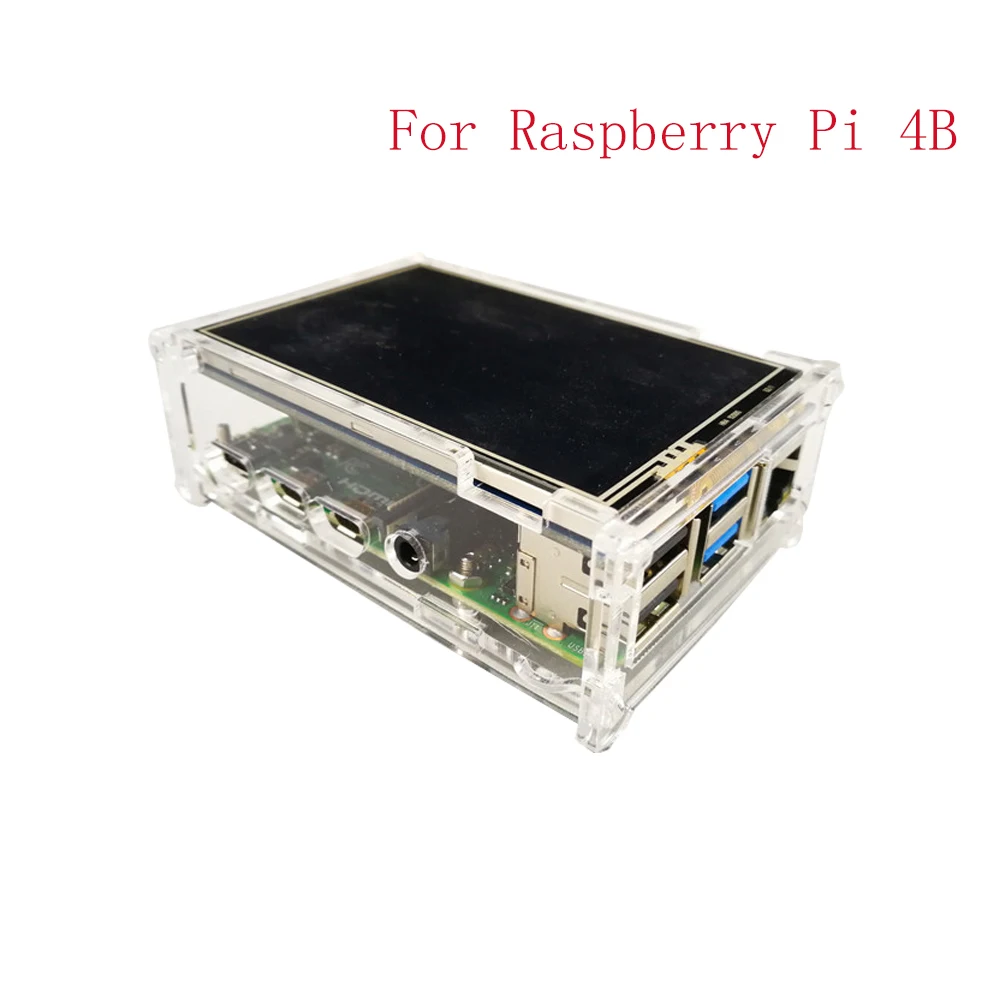 Для Raspberry Pi 4 Чехол акриловый 9 слоев коробка 3," экран может быть установлен корпус защитный чехол для Rasberri 4B