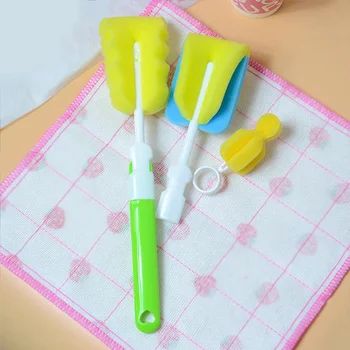 

3Pcs/Set Removable Baby Bottle Brushes Brush Pacifier Cleaning Sponge Cup Brush Kit For Baby Bottle Washing Cleaning