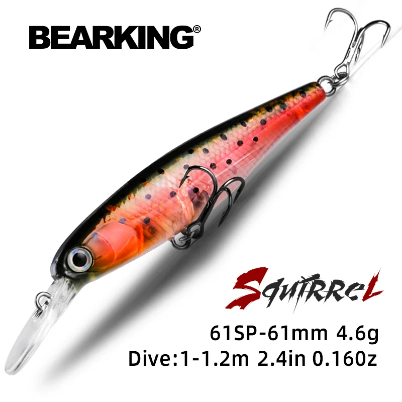 61mm 4.6g Fixed Weight Fishing Lures Minnow Crank Artificial Bait Tackle