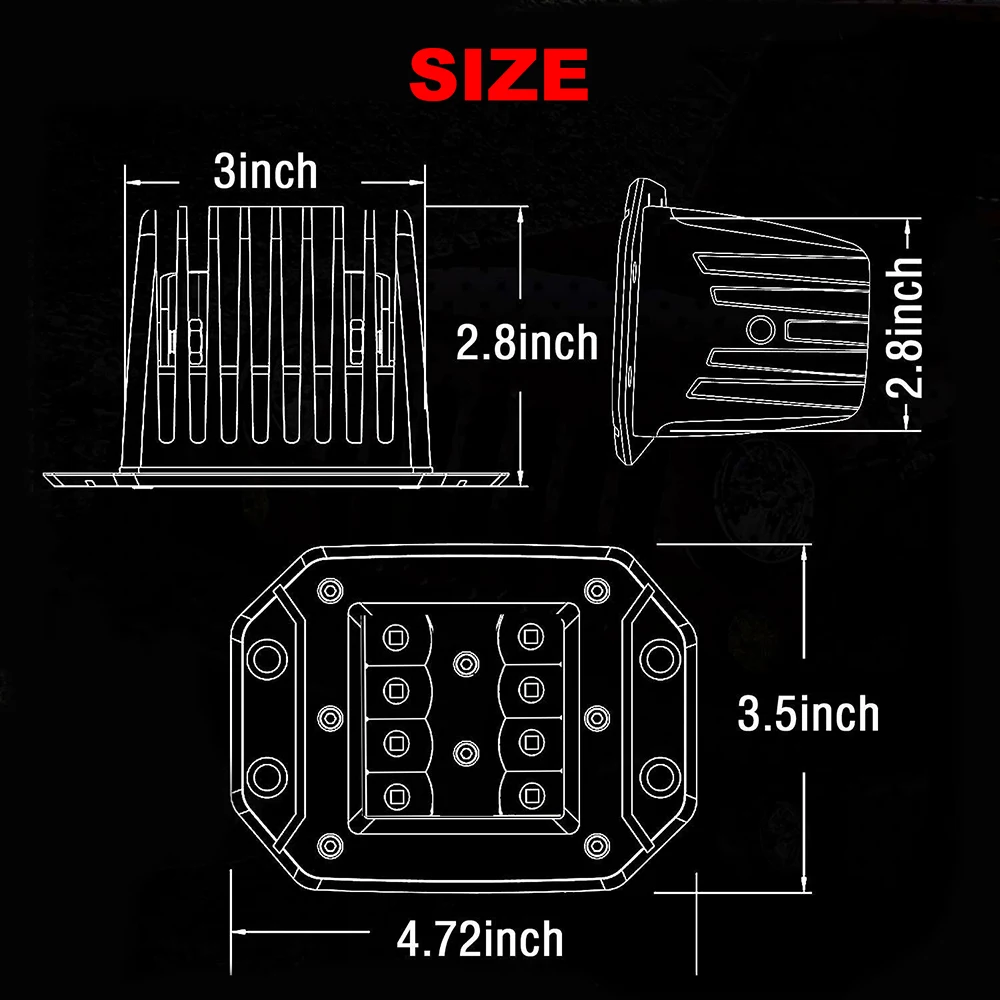 Pods Driving Fog Light, 4WD ATV, 2x5 