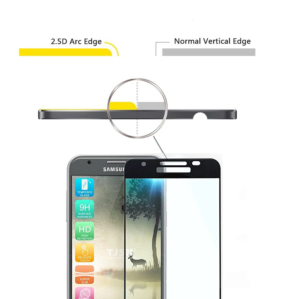 10 шт оптом для samsung galaxy J3 0,3 мм 2.5D полное покрытие 9H Премиум Закаленное стекло протектор экрана для galaxy lcd пленка