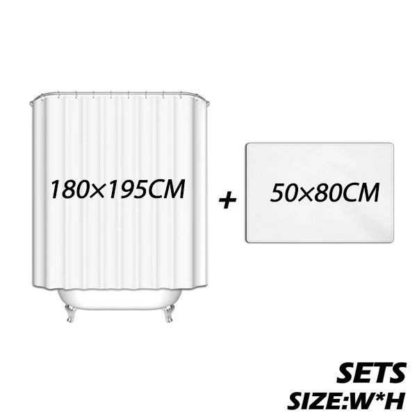 Set-50x80 180x195cm Слон лес джунгли Африка оранжевый дизайн узоры золото природа ванная комната набор Душ наборы занавесок водонепроницаемый снаружи - Цвет: Set-50x80 180x195cm