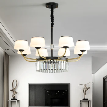 

Modern LED Chandelier With Glass Lampshades For Kids Room crystal Lustre Boys Bedroom Chandeliers Children Hanging Lamp