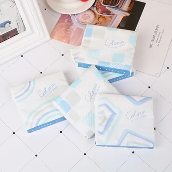 

60Pcs/Pack Disposable Facial Paper Tissues Cartoon Pattern Printed Small Bag Drawing Paper Face Tissue Paper