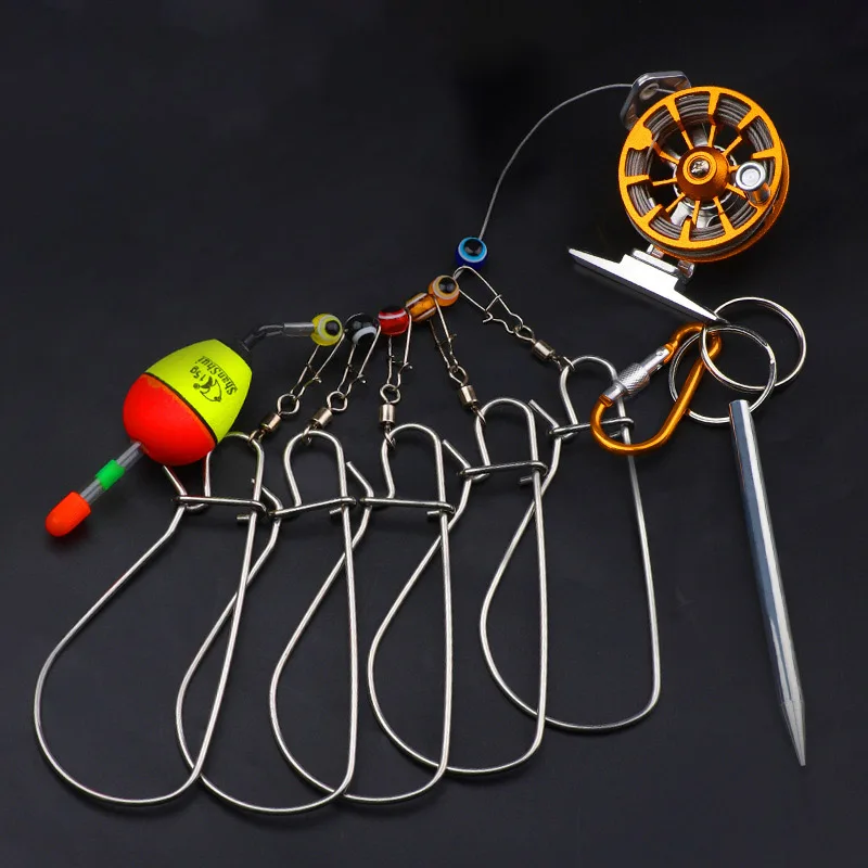 Stainless steel Fish Buckle Soft Wire Lock Device with Small Reels Lightweight Fishing equipment for fishing tools,fishing accessories,fishing tool,fishing tackle