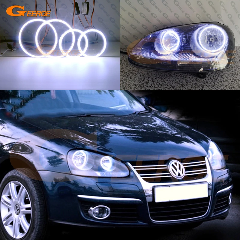 Для Volkswagen VW Golf Кролик Jetta GTI R32 MKV MK5 2005-2010 галогенные лампы Ультра яркое освещение COB комплект светодиодов «глаза ангела»
