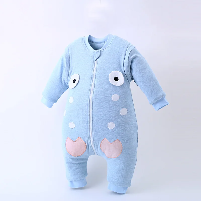 Cotton Baby Sleeping Bag Swaddle Wrap Winter Jumpsuits Children Pajamas Thick Warm Removeable Sleeve Kids Sleeping Sack