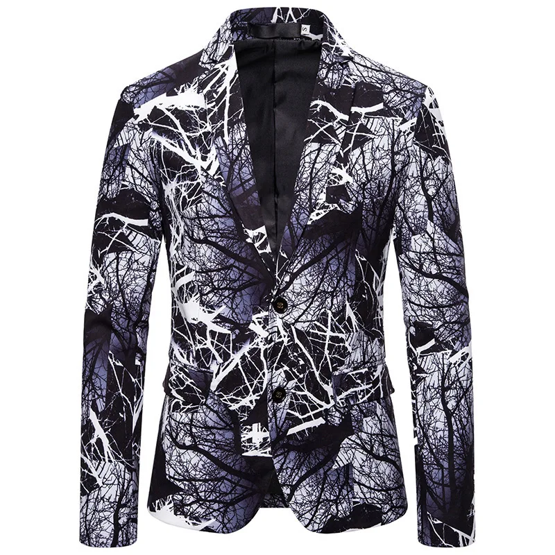 

New Style Suit Western Style 3D Digital Branch Printed MEN'S Suit Xz10