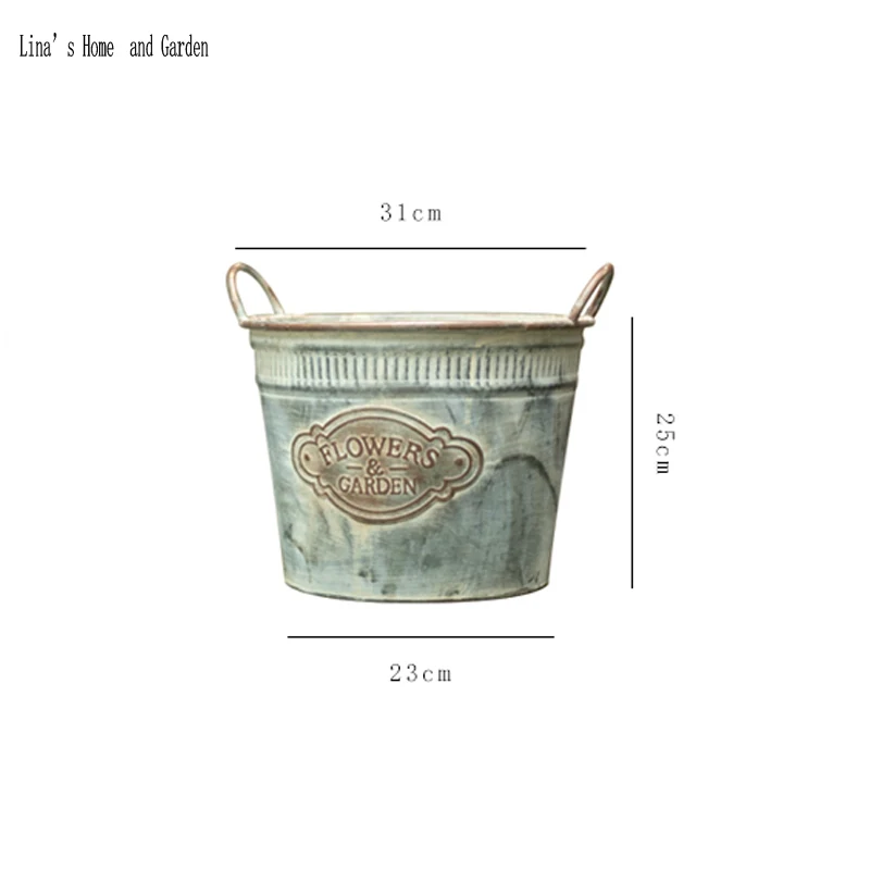 Ручная работа декоративная Античная Ретро цинковая ткань|Цветочные горшки и