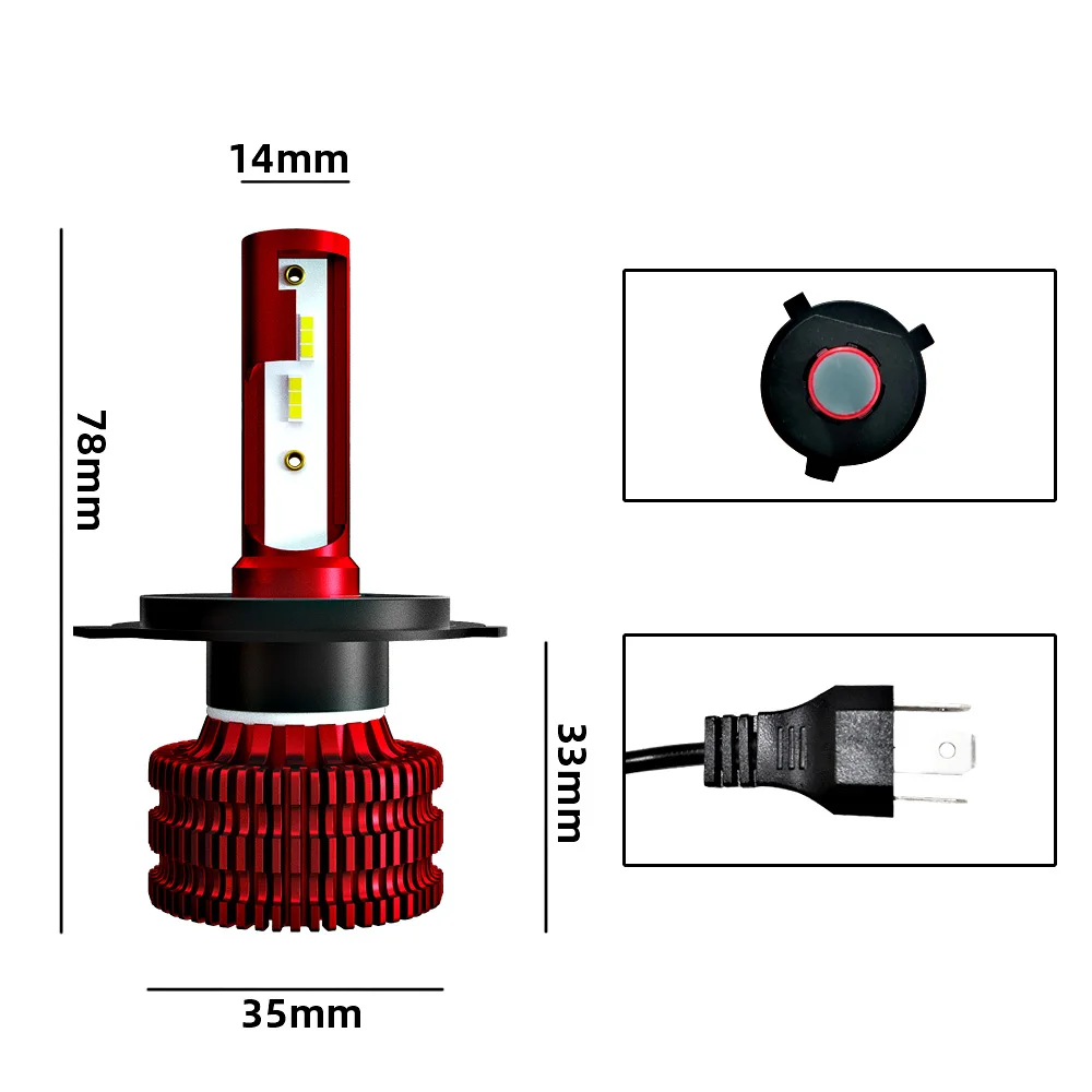 Car Headlight 9006 HB4 LED Bulb Ampoule Led H4 H7 9003 HB3 9005 H11 Lamp CSP Chip 6000K 10000LM 36W 12V