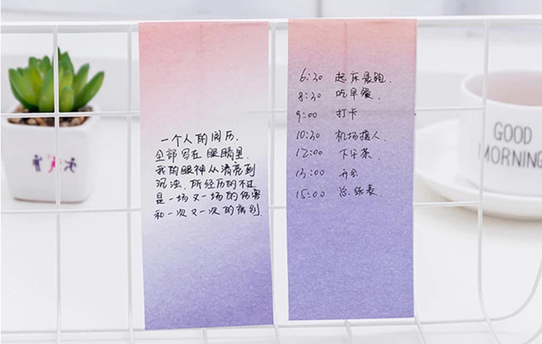 Kawaii градиентный блок Post memo pad липкая бумага для заметок Memopad стикер милый флэш исследование карты канцелярские товары для школы офисные аксессуары
