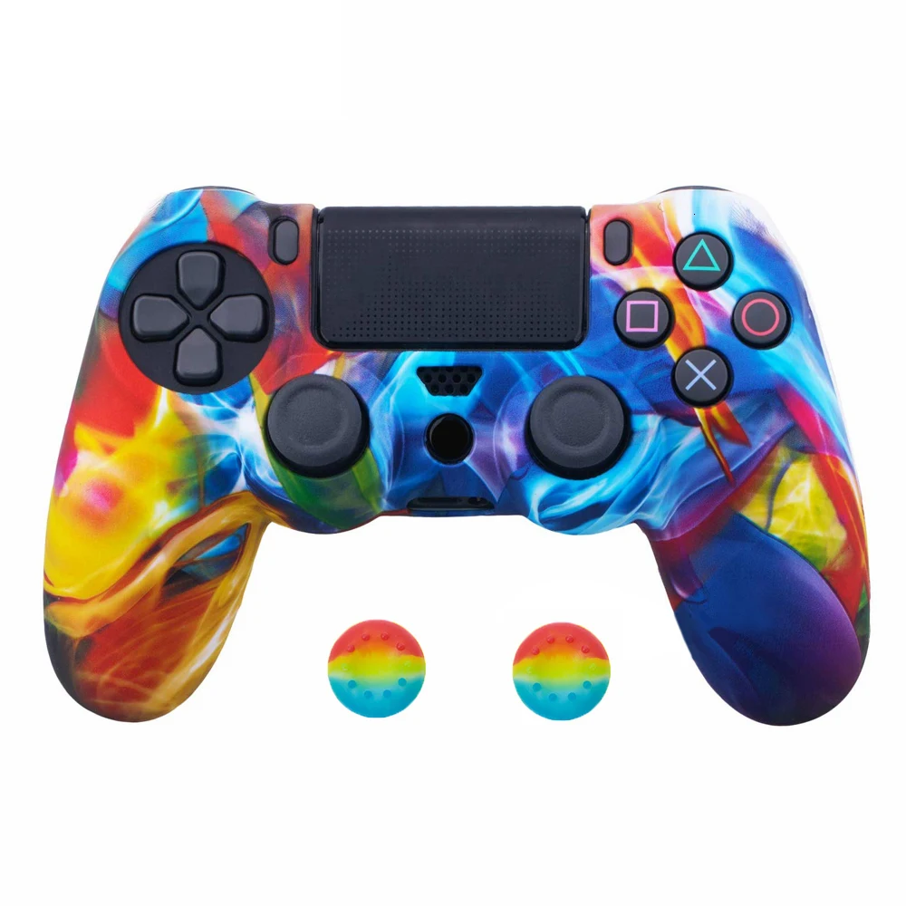 ZOMTOP мягкий силиконовый гелевый резиновый чехол для SONY Playstation 4 PS4 контроллер защитный чехол для PS4 Pro тонкий геймпад - Цвет: Graffiti K