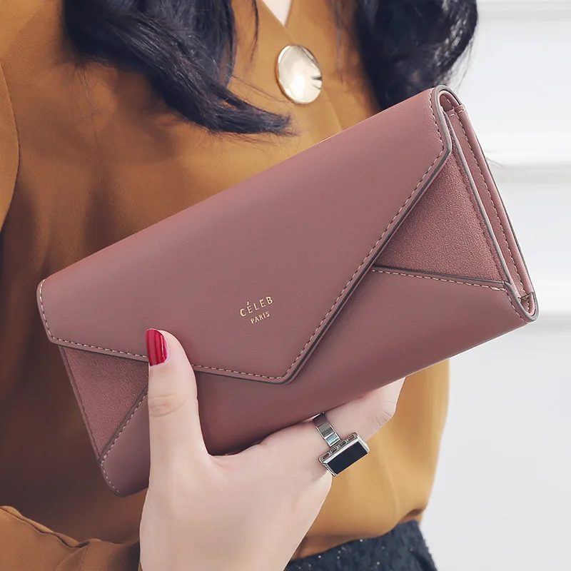 Gryan Brand 3 Fold Women's Wallet Designer Envelope Clutch For Women Hasp Money Clip Leather Female Long Phone Pocket | Багаж и сумки