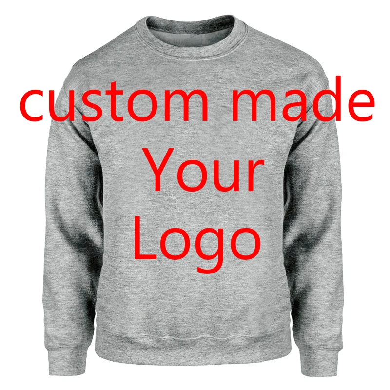 На заказ настроить ваш логотип Толстовка Толстовки Crewneck Спортивная уличная Мужская