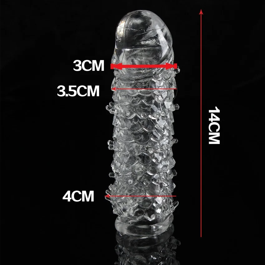 HC076E Textured Penis Extender Vibrator Sleeve Fish scales Condoms (6)_New