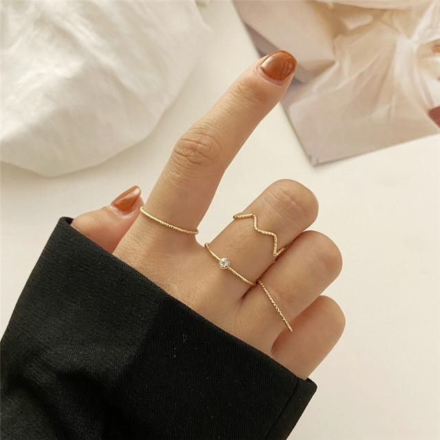 Fashion Jewelry Rings Set Hot Selling Metal Alloy Hollow Round Women Finger Ring For Girl Lady Party Wedding Gifts