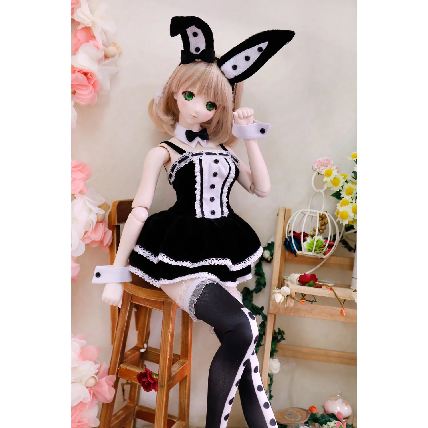 

BJD Rabbit Maid Long Dress Skirt Outfits Clothing Suits For 1/3 24" Tall Female SD10 DK DZ AOD DD Doll Wear