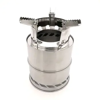

Portable Stainless Steel Wood Burning Stove Nylon Carry Bag Outdoor Backpacking Hiking Traveling Picnic BBQ