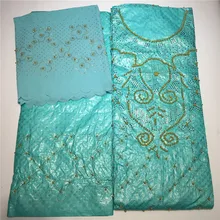 Дубай дизайн Лидер продаж Базен парча богаче Getzner камни бусины Морская раковина одежды кружевной материал 2+ 2+ 3 ярдов для платья