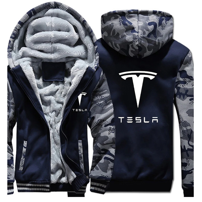 Новинка, толстовки на молнии, мужские, утепленные, Tesla Motors, фирменный логотип, дизайнерская, белая, с принтом, толстовка, спортивное пальто, мужская повседневная верхняя одежда, куртки